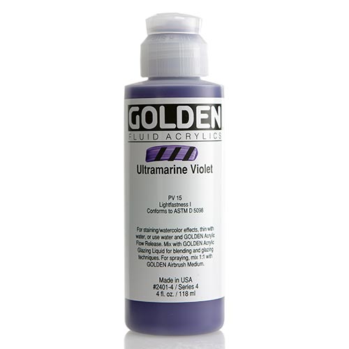 Golden, Fluid Acrylic, Paint, 4oz, Ultramarine Violet